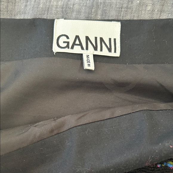 Ganni Black Multicolor Tweed Mini Skirt - Picture 3 of 5